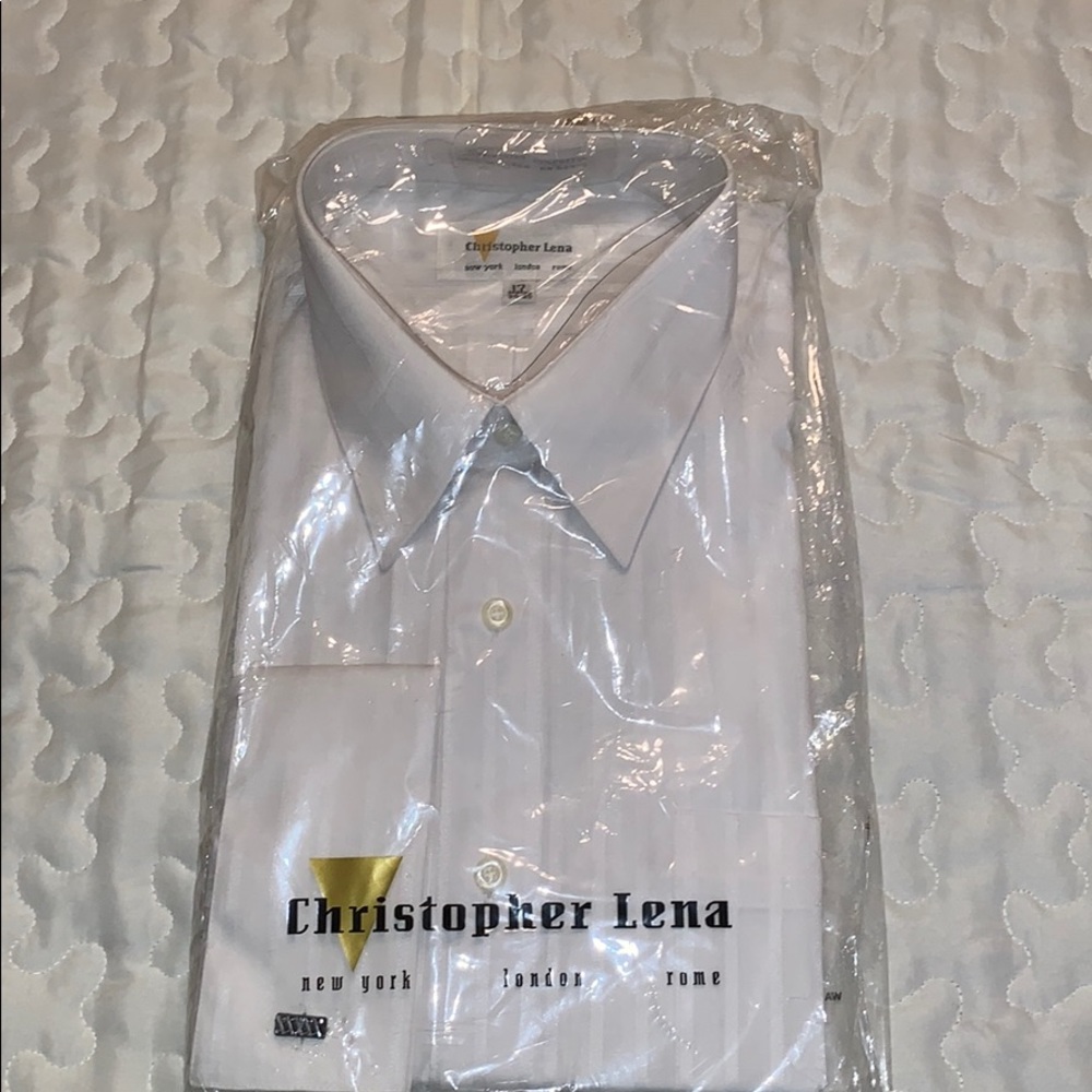White Button Down Collard Shirt w/ Cuff Sleeves